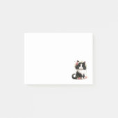 花が咲く素敵なタキシードの子猫 ポストイット (正面)