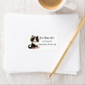 花が咲く素敵なタキシードの子猫 ラベル (インサイチュ)