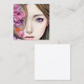 花が咲く美しいアニメガール スクエア名刺 (正面/裏面)