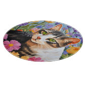 花が咲く美しい猫 カッティングボード (角)
