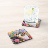 花が咲く美しい猫 コースター (右側)