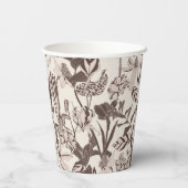 花が咲く華やかなタイル張りの装飾的なテクスチャ。 紙コップ (裏面)