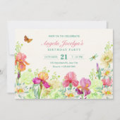 花が咲く誕生日 招待状 (正面)