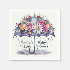 花が咲く赤ちゃんシャワー スタンダードカクテルナプキン