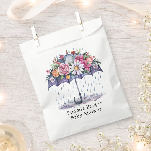花が咲く赤ちゃんシャワー フェイバーバッグ (クリップ留めされた状態)