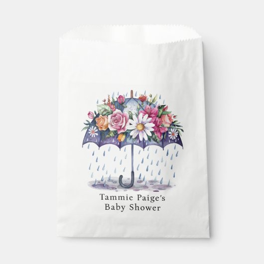花が咲く赤ちゃんシャワー フェイバーバッグ (正面)