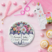 花が咲く赤ちゃんシャワー ペーパープレート (パーティー)