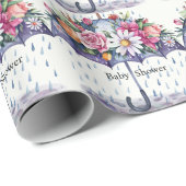 花が咲く赤ちゃんシャワー ラッピングペーパー (ロールコーナー)