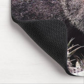 花が咲く間にあくびをするコラーペッカリー（やぶりな） マウスパッド (コーナー)