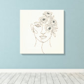 花が咲く顔 キャンバスプリント (インサイチュ (ウッドフロア))