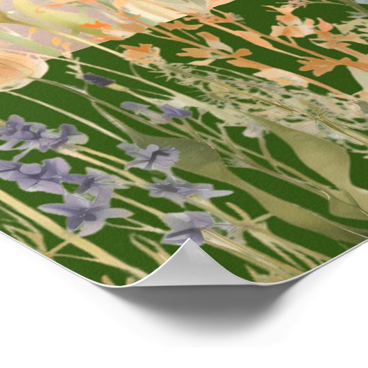 花が咲く黒猫 ポスター (角)