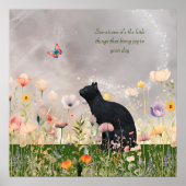 花が咲く黒猫 ポスター (正面)