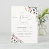 花が咲く アネモネのフレーム 花のブライダルシャワー 招待状 (スタンド正面)