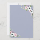 花が咲く アネモネのフレーム 花のブライダルシャワー 招待状 (裏面)