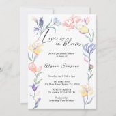 花が咲く ブライダルシャワー 招待状 (正面)