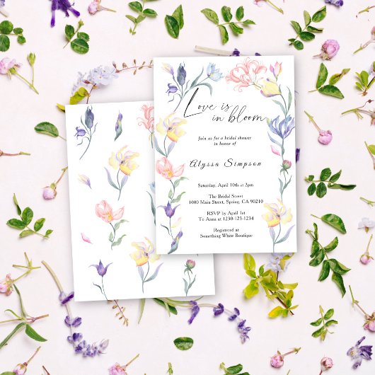 花が咲く ブライダルシャワー 招待状