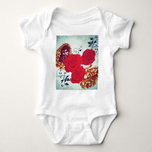 花が咲く ベビーボディスーツ (正面)