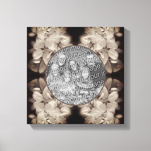 花が咲く ヴィンテージ 自分だけの写真 キャンバスプリント (正面)