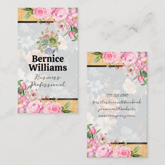 花が咲く 名刺 (正面/裏面)