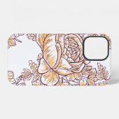 花が咲く。抽象芸術の優美さの継ぎ目のないパターン iPhoneケース (裏面横)