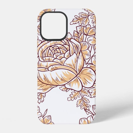 花が咲く。抽象芸術の優美さの継ぎ目のないパターン iPhoneケース (裏面)