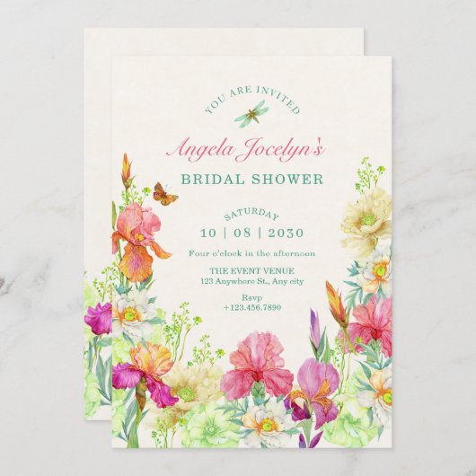 花が咲く 招待状 (正面/裏面)