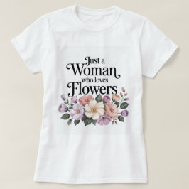 花が好きな女性Tシャツ（白） Tシャツ
