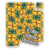 花が好ユニークき シール (正面)