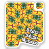 花が好ユニークき シール (正面)