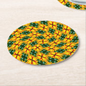 花が好ユニークき ラウンドペーパーコースター (アングル)