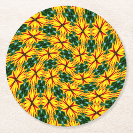 花が好ユニークき ラウンドペーパーコースター