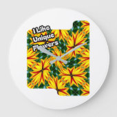 花が好ユニークき ラージ壁時計 (正面)