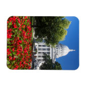 花が州キャピトル建物の前に マグネット (横)