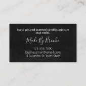 花が手素朴作りのろうそくと大豆ろうが溶ける 名刺 (裏面)