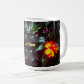 花が日光に当たって光る コーヒーマグカップ (正面右)