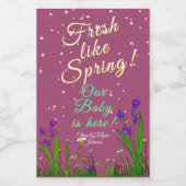 花が春のように新鮮にシャワー！バーガンディ ワインラベル (シングルラベル)