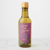 花が春のように新鮮にシャワー！バーガンディ ワインラベル (正面)