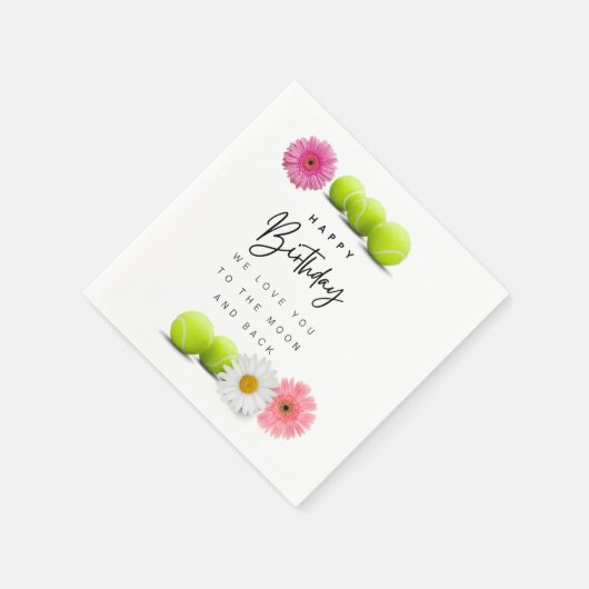 花が月に愛するテニスボールの誕生日 スタンダードカクテルナプキン (角)