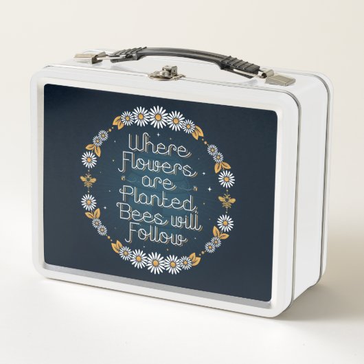 花が植えられる弁当箱 メタルランチボックス (正面)