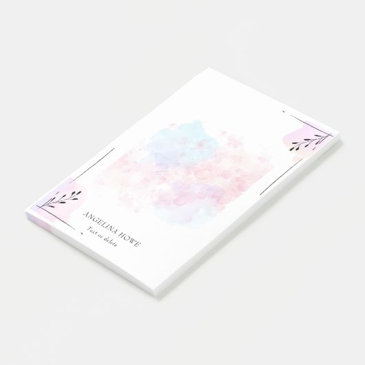 花が水彩を消パーソナライズされたえる ポストイット (アングル)