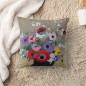 花が混ざった花瓶リドン クッション (ブランケット)