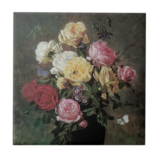 花が生える静物詩オラフ・ハーマンセン タイル (正面)