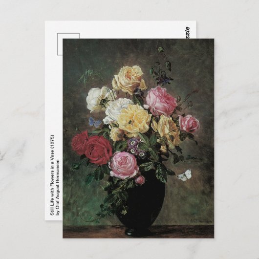 花が生える静物詩オラフ・ハーマンセン ポストカード (正面/裏面)