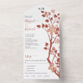 花が白いテラコッタ結婚ブランチ オールインワン招待状 (内側)