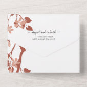 花が白いテラコッタ結婚ブランチ オールインワン招待状 (裏面)