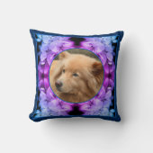 花が着色された自分の写真を作成 クッション (正面)