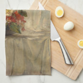 花が窓棚に並ぶby John La Farge キッチンタオル (四つ折り)