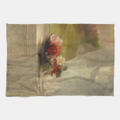 花が窓棚に並ぶby John La Farge キッチンタオル (横)