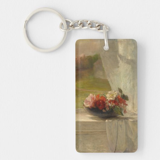 花が窓棚に並ぶby John La Farge キーホルダー (正面)