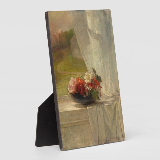 花が窓棚に並ぶby John La Farge フォトプラーク (側面)